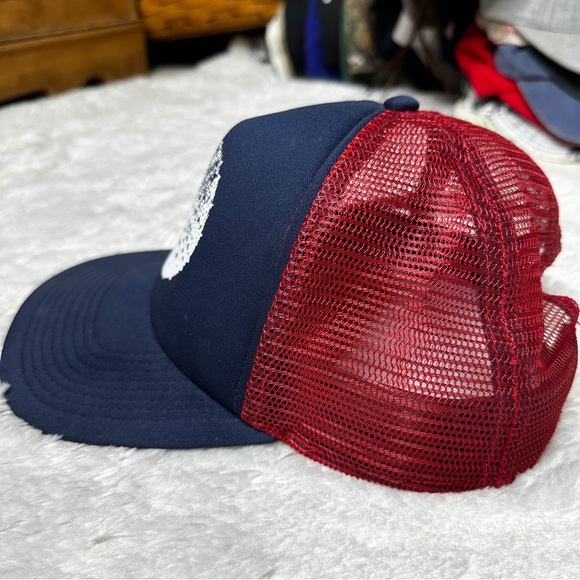 Prooflab Dandelion Mesh Snapback Trucker Hat Navy Burgundy Adult OS - Picture 4 of 11